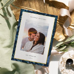 Winter Meadow | Botanical Christmas Photo Foil Holiday Card<br><div class="desc">Share holiday greetings with these photo Christmas cards featuring your favourite photo set on a modern and minimal white background with a wintry blue botanical border trimmed in gold foil. An editable message area lets you customise your holiday greeting in modern lettering. Add your family name or names beneath.</div>