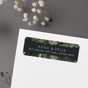 Winter Meadow   Green Botanical Return Address Label