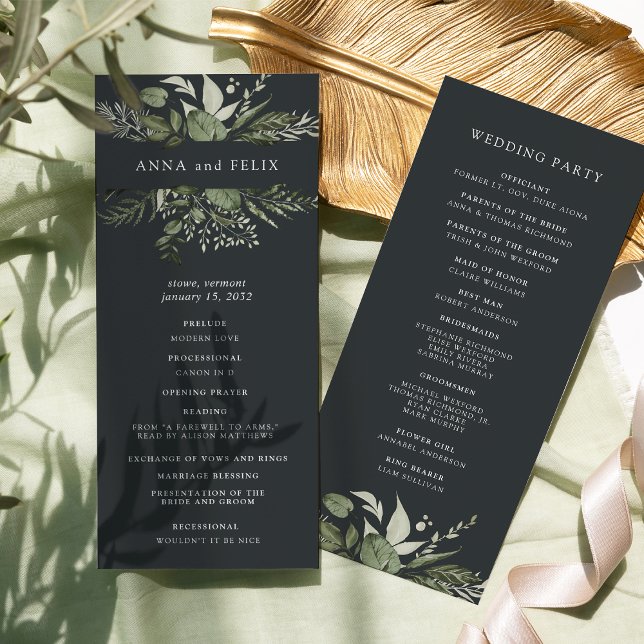 Winter Meadow | Green Botanical Wedding Program (Creator Uploaded)
