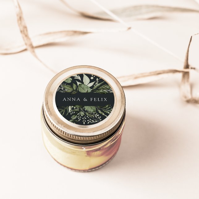 Winter Meadow | Personalised Botanical Wedding Classic Round Sticker (Creator Uploaded)