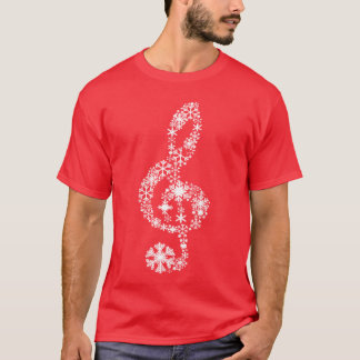 Winter Melody Snowflakesreble Clef Music Notes Men T-Shirt
