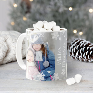 Winter Memories Snowflake Photo Overlay Coffee Mug