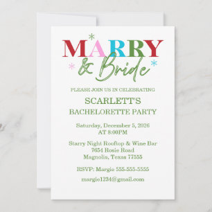 Winter Merry & Bride Bachelorette Invitation