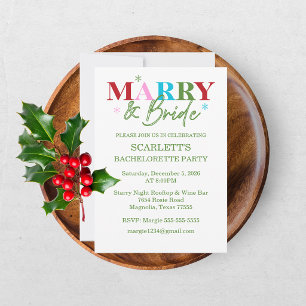 Winter Merry & Bride Bachelorette Invitation