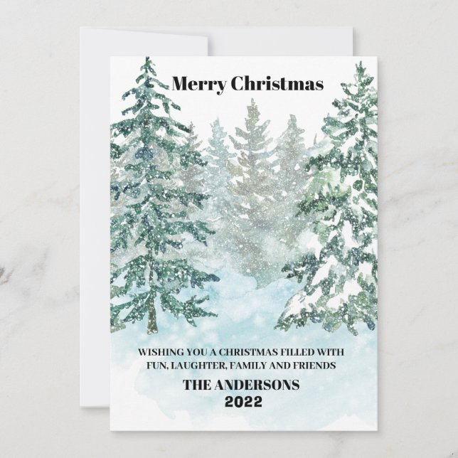 Winter Merry Christmas Holiday Card (Front)