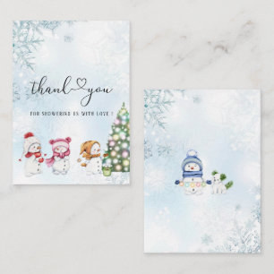 Winter Merry Christmas Watercolor  Baby  Shower Card