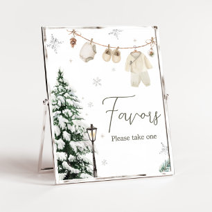 Winter Merry Little Baby Clothes Favours Poster