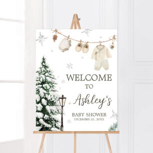 Winter Merry Little Baby Clothes Welcome Poster