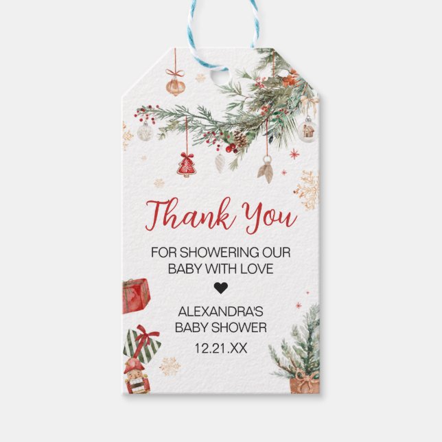 Winter Merry Little Christmas Favour Tags (Front)