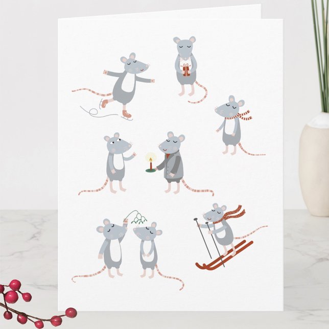 Winter Mice Christmas Holiday Card (Creator Uploaded)