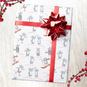 Winter Mice Holiday Wrapping Paper