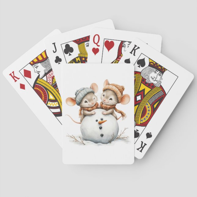 Winter Mice Playing Cards (Back)