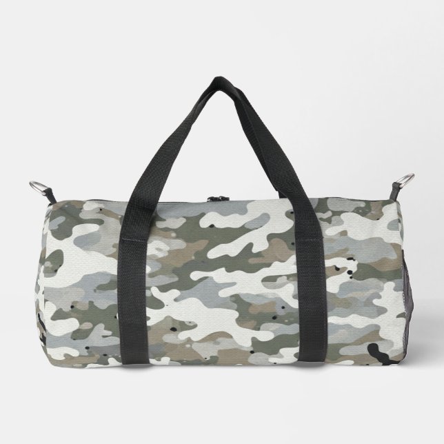 Winter Military Camouflage Pattern Duffle Bag (Front)