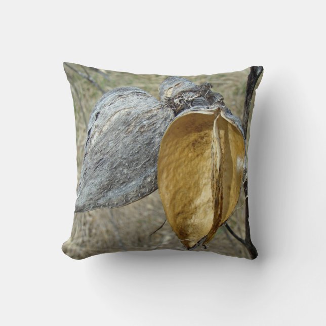 Winter Milkweed Pods Cushion (Front)