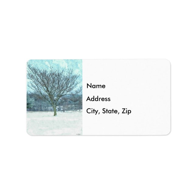 Winter Mimosa Painterly Address Label (Front)