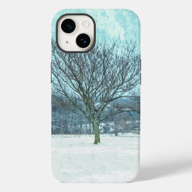 Winter Mimosa Painterly Case-Mate iPhone Case (Back)