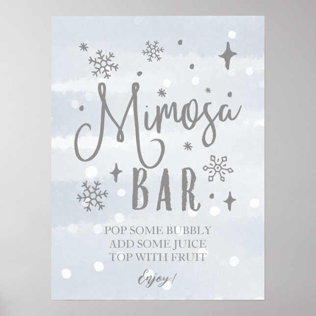 Winter Mimosa Winter Baby Shower Sign (Front)