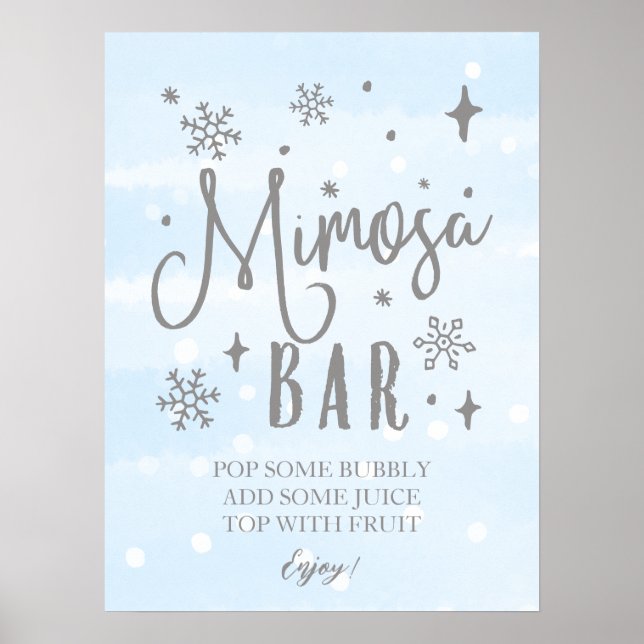 Winter Mimosa Winter Baby Shower Sign (Front)