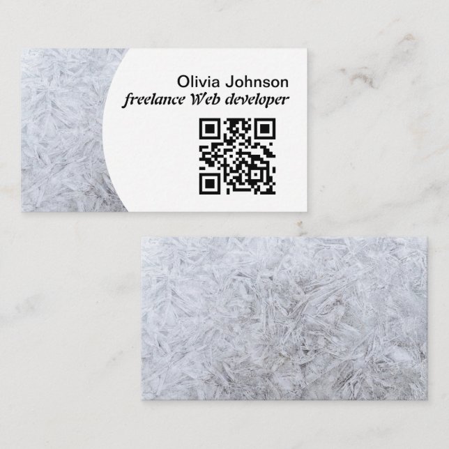 Winter Minimalist Digital Nomad Freelancer White Business Card (Front/Back)