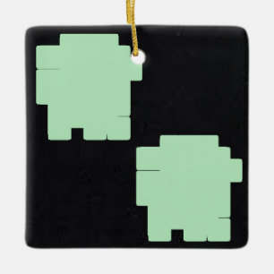 Winter Mint 10 MERRY CHRISTMAS m3galleryStudio Ceramic Ornament