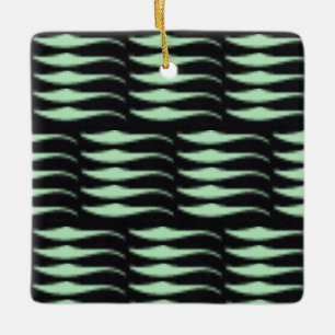 Winter Mint 3 MERRY CHRISTMAS m3galleryStudio Ceramic Ornament