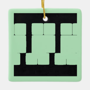 Winter Mint 7   MERRY CHRISTMAS   m3galleryStudio  Ceramic Ornament
