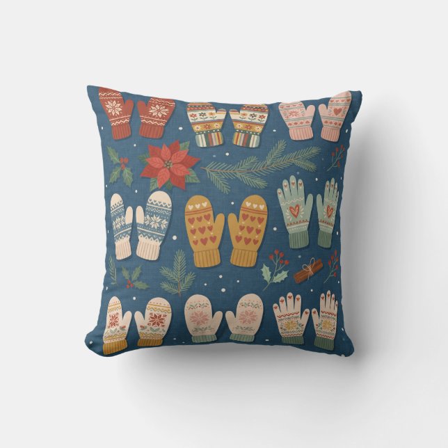  Winter Mittens Pattern  Pillow (Front)