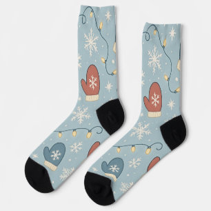 Winter Mittens & Snowflakes Pattern – Cosy Holiday Socks