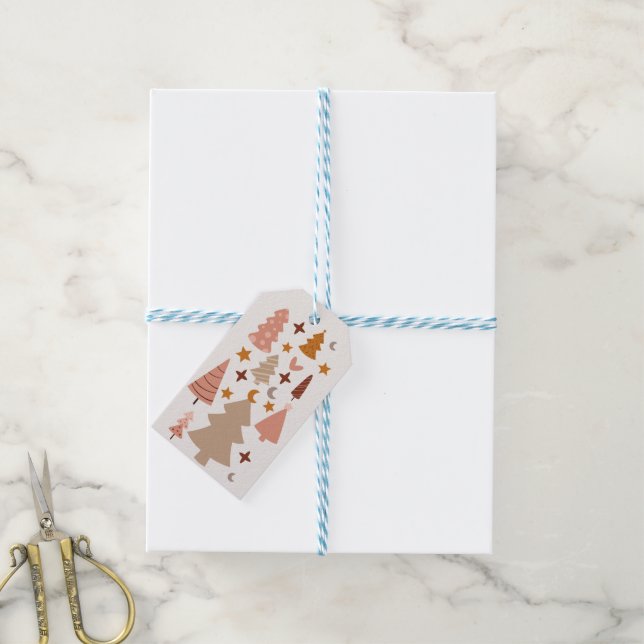 Winter Modern Boho Christmas Gift Tag (With Twine)