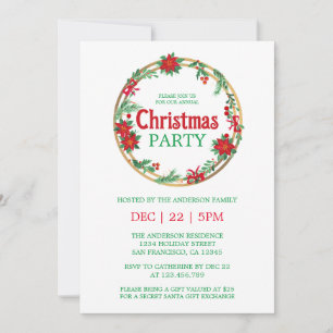 Winter Modern Elegant Christmas Party Invitation