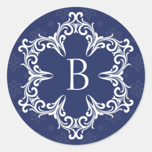 Winter Monogram B Sticker in Navy