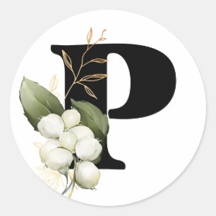 winter MONOGRAM Bulgarian Cyrillic alphabet  Class Classic Round Sticker