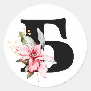 winter MONOGRAM Bulgarian Cyrillic alphabet Class Classic Round Sticker