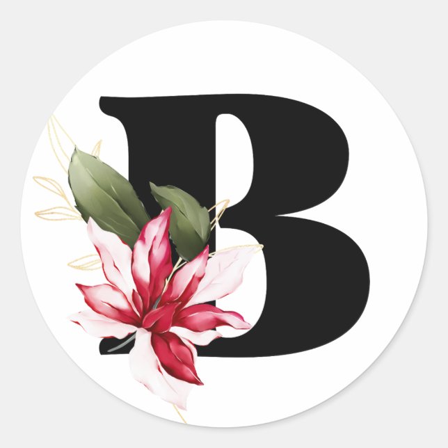 winter MONOGRAM Bulgarian Cyrillic alphabet  Class Classic Round Sticker (Front)