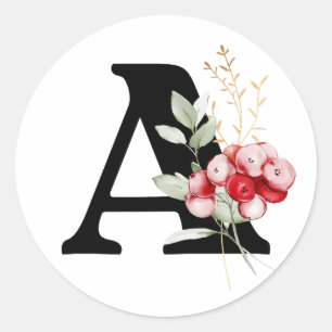 winter MONOGRAM Bulgarian Cyrillic alphabet  Classic Round Sticker
