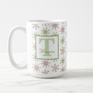 Winter Monogram Modern Holiday Stylish Custom Coffee Mug