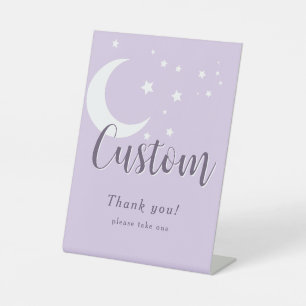 Winter Moon and Stars Pedestal Sign