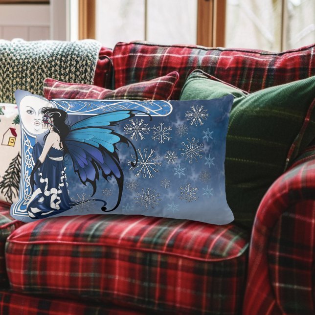 Winter Moon Fairy Blue Lumbar Cushion (Creator Uploaded)