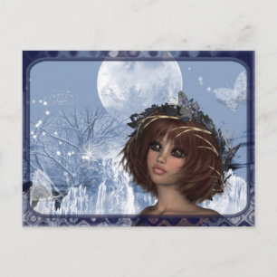 Winter Moon  - Fantasy Woman Design Postcard