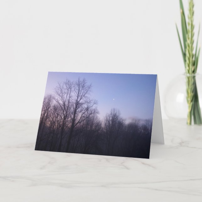 Winter Moon Morning Landscape Photography Card (Front)