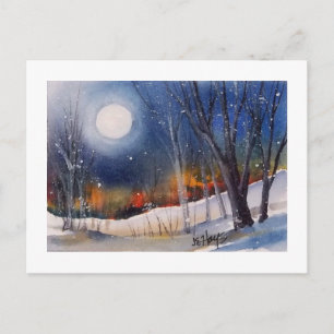 WINTER MOON POSTCARD