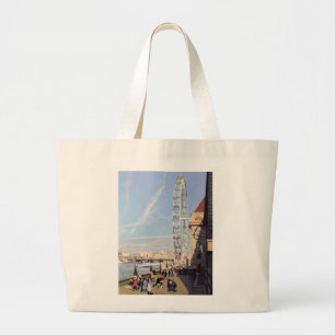 Winter morning at the London Eye Large Tote Bag