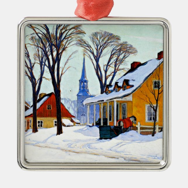Winter Morning, fine art by Clarence Gagnon Metal Ornament (Front)