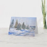 Winter Morning Greeting Card<br><div class="desc">I don't paint landscapes much but here is one. I paint people,  cats,  dogs,  still lifes,  landscapes,  and sell originals and reproductions on Etsy,  Zazzle,  and Fine Art America with the ID: whitemoonstudio,  and Society6 with the ID: moshimoshi.</div>