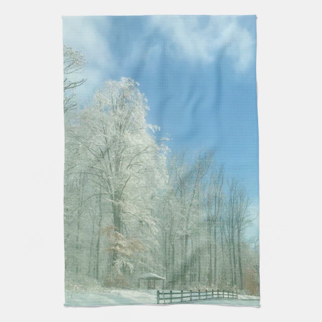 winter morning tea towel (Vertical)