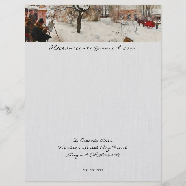 Winter Motif Åsögatan Customized Letterhead (Front)