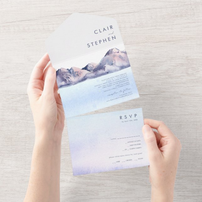 Winter Mountain All In One Invitation (Tearaway)