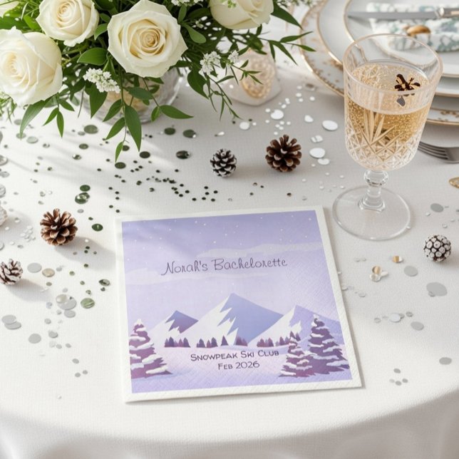 Winter Mountain Bachelorette Weekend Custom  Napkin (Creator Uploaded)