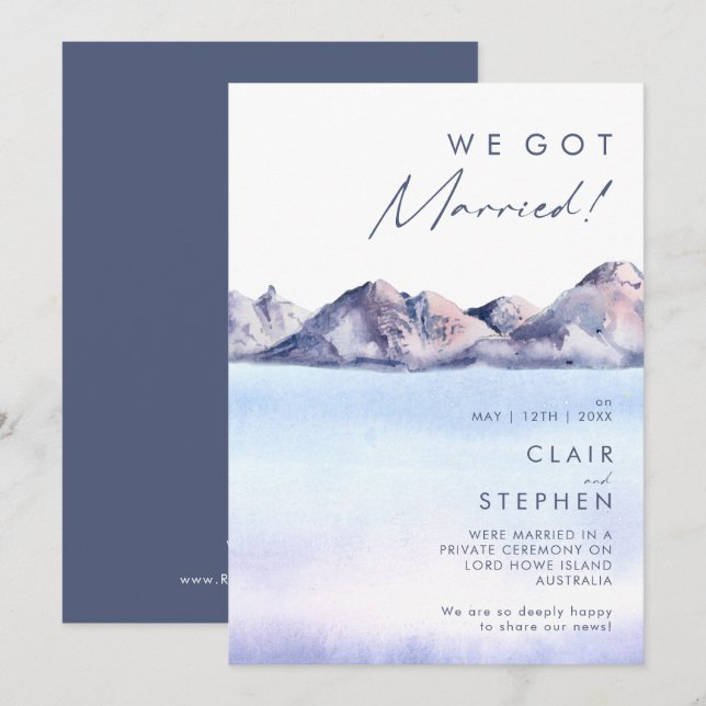 Winter Mountain Elopement Announcement (Front/Back)