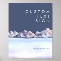 Winter Mountain Evening Cards and Gifts Custom